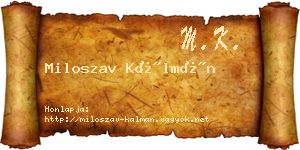 Miloszav Kálmán névjegykártya